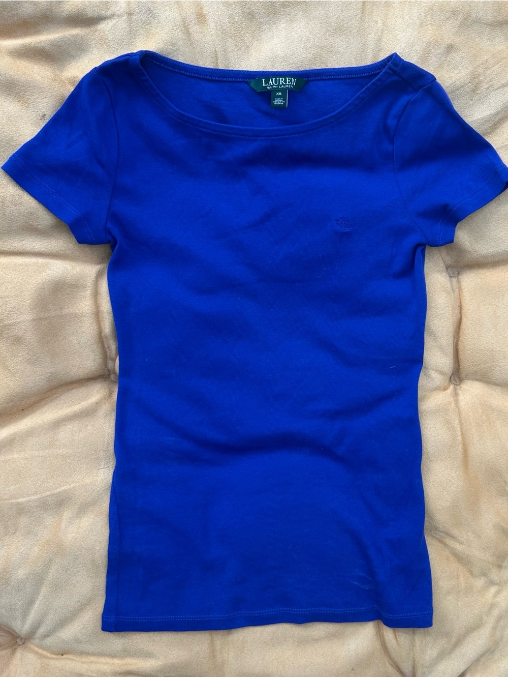 Lauren Ralph Lauren Scoop Neck Short Sleeve Tee - Blue